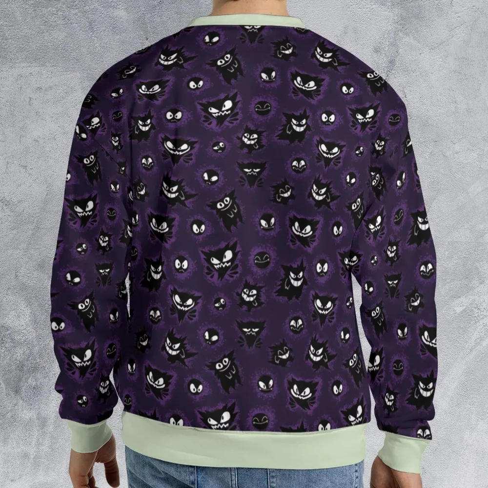 Gastly Haunter and Gengar Pokemon Pattern All-over Print Sweatshirt - 2