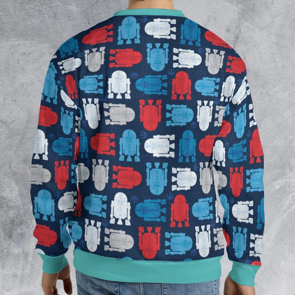 R2-D2 Star Wars 4th of July Pattern All-over Print Sweatshirt - 2