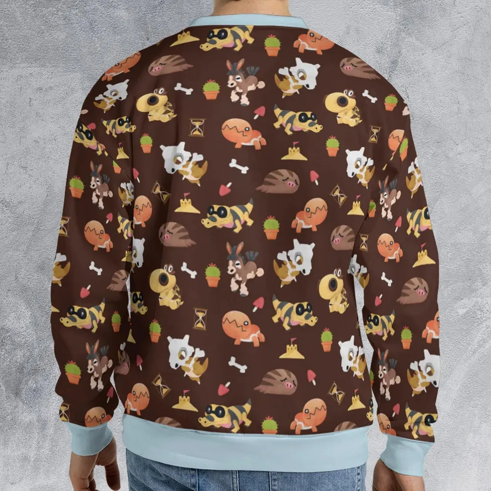 Ground Type Pokemon Pattern All-over Print Sweatshirt - 2
