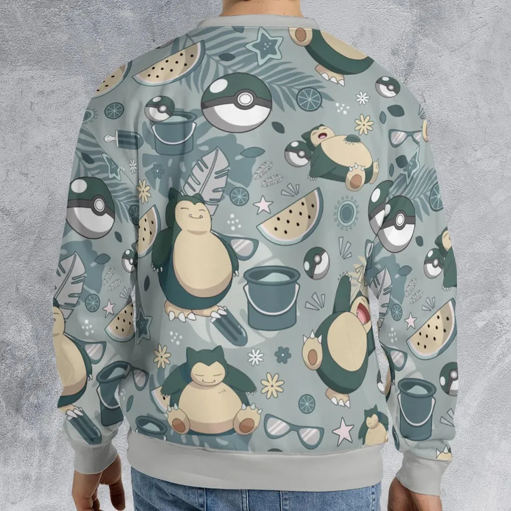 Summer Relax Snorlax Pokemon All-over Print Sweatshirt - 2