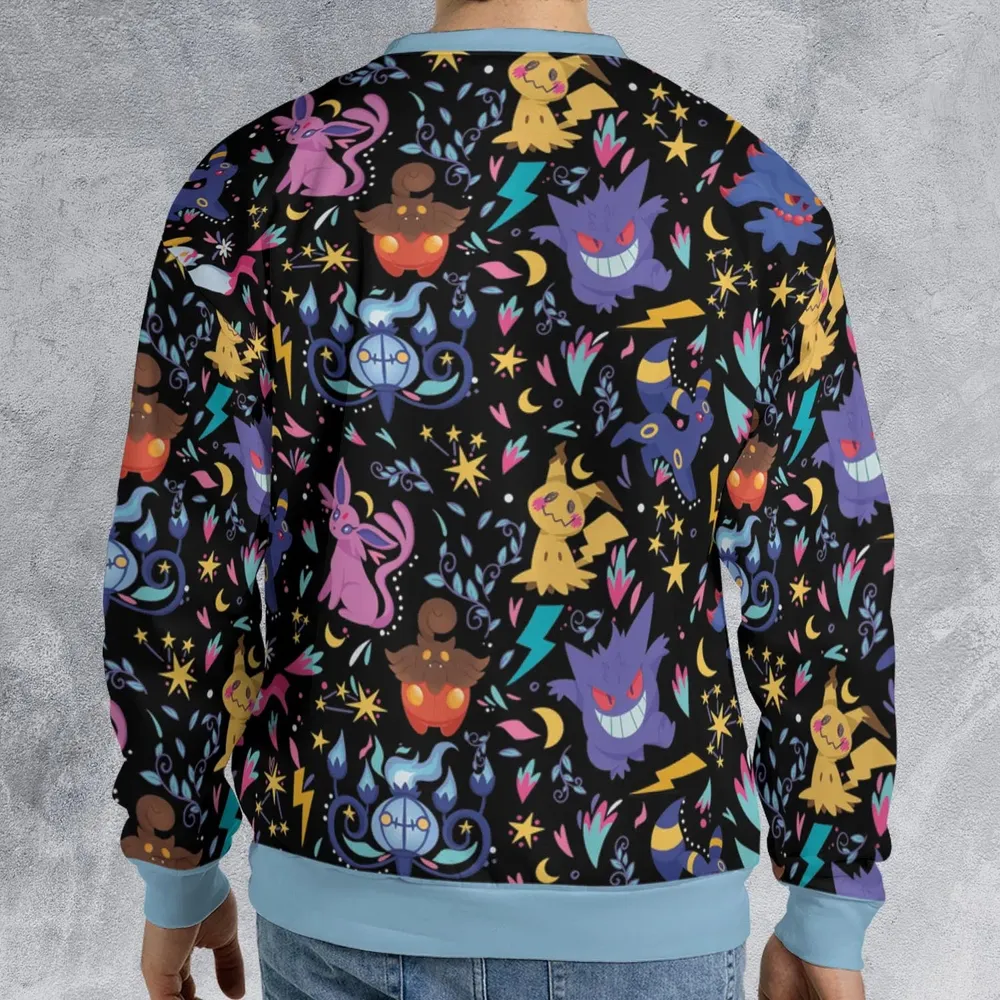 Ghost Buddies Cottagecore Pokemon Patterns All-over Print Sweatshirt - 2