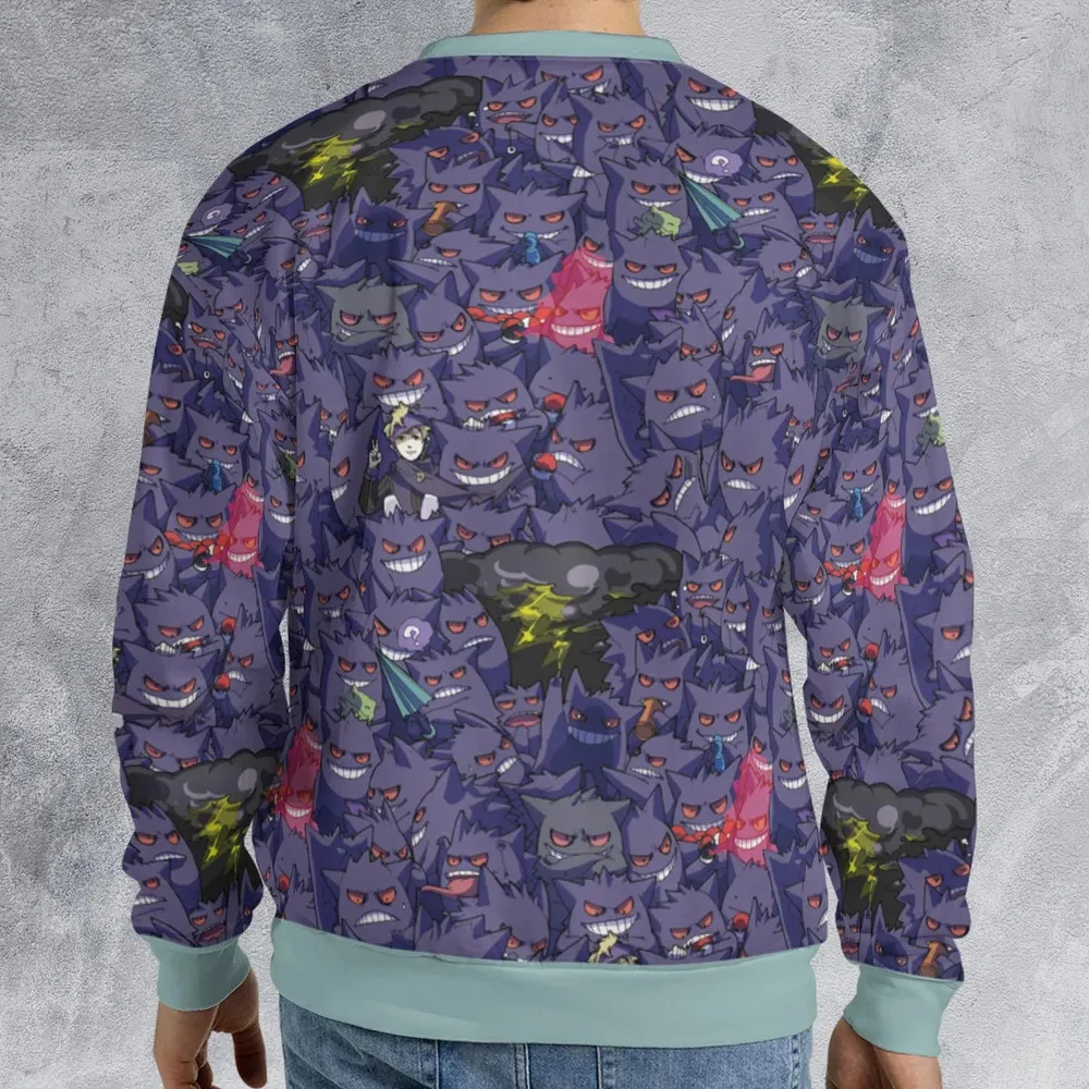 Gengars Pokemon Pattern All-over Print Sweatshirt - 2