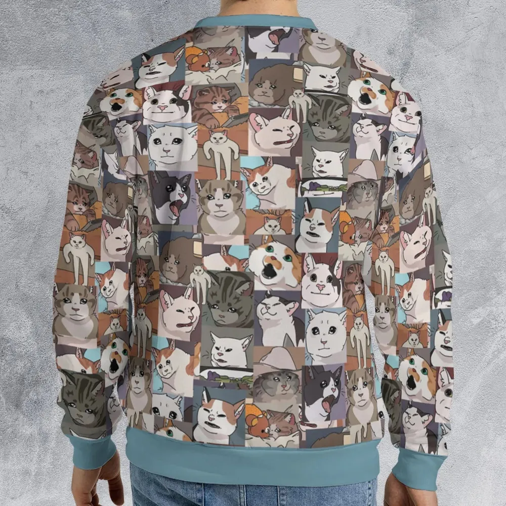 Funny Cat Internet Meme All-over Print Sweatshirt - 2