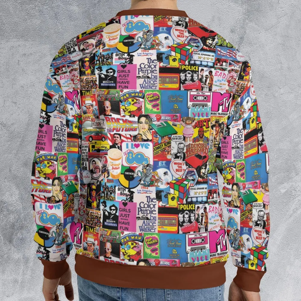 I heart 80s Collage Mr. T Back To the Future Pac-man All-over Print Sweatshirt - 2