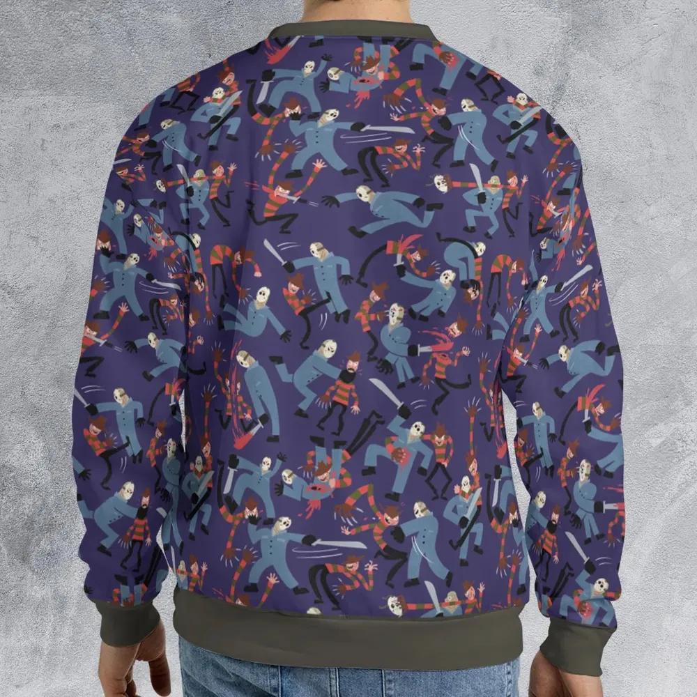 The Battle Freddy vs Jason Nightmare on Elm Street Friday the 13th All-over Print Sweatshirt - 2