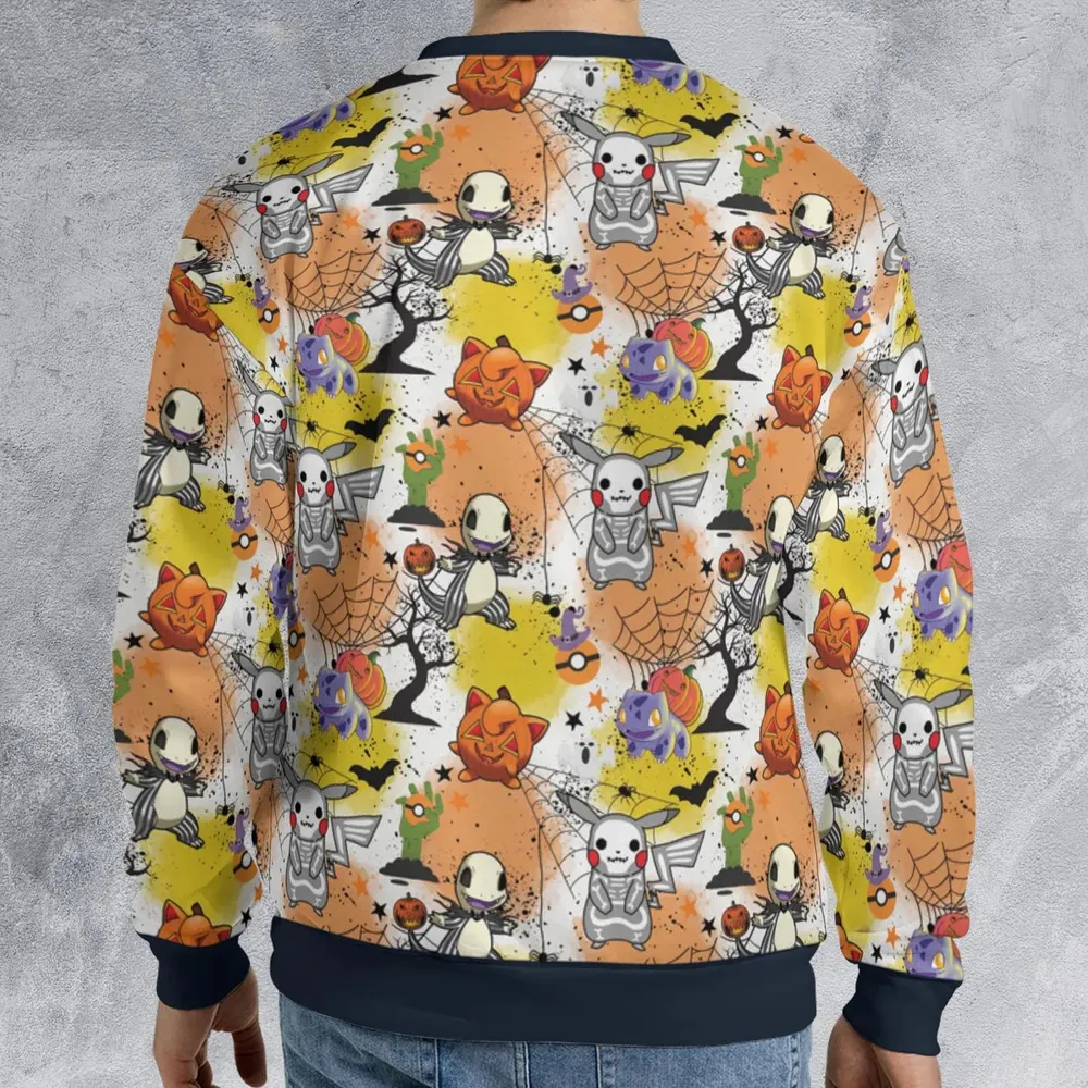 Spooky Costume Pikachu Charmander Jigglypuff Bulbasaur Pokemon All-over Print Sweatshirt - 2
