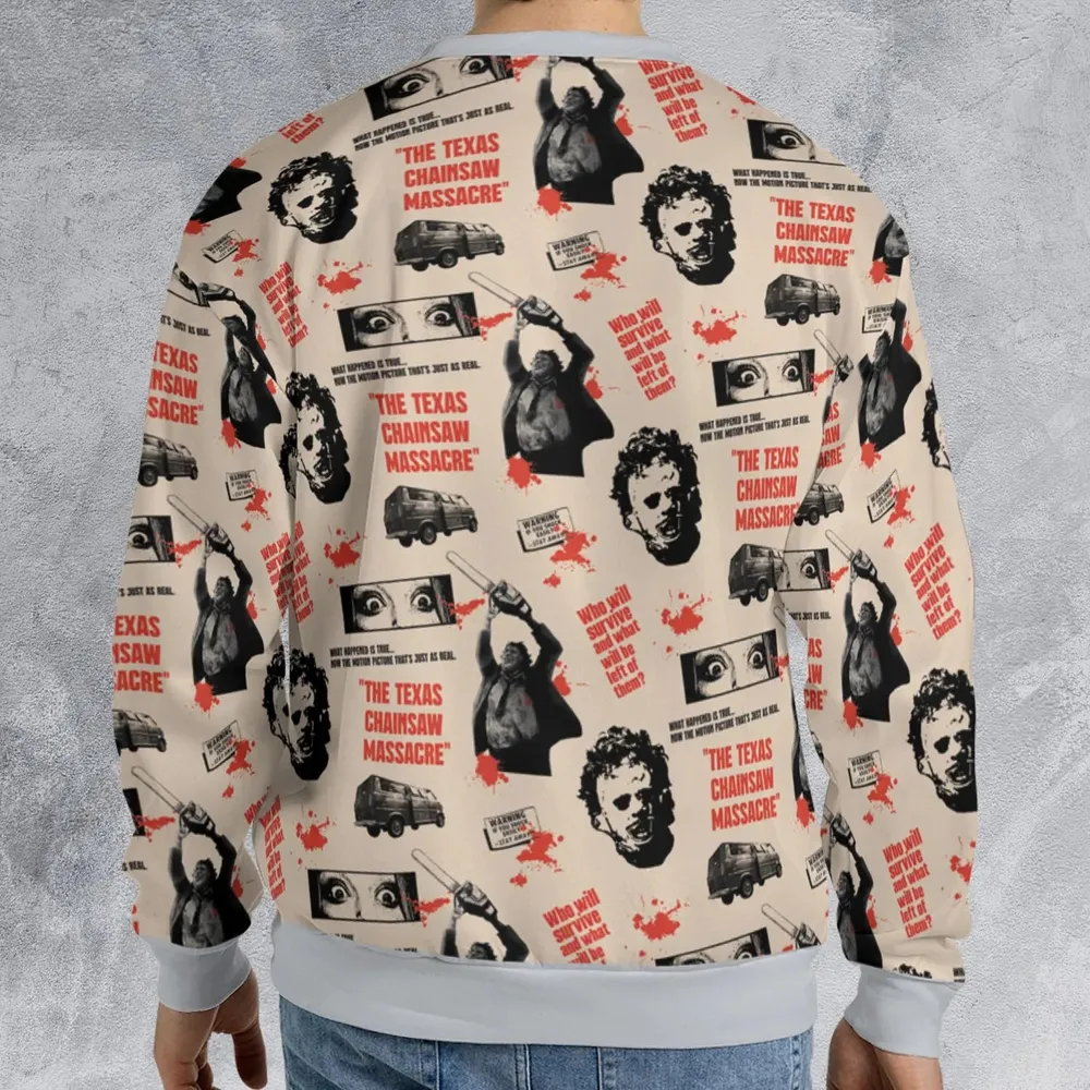 Leatherface The Texas Chainsaw Massacre Horror Pattern All-over Print Sweatshirt - 2