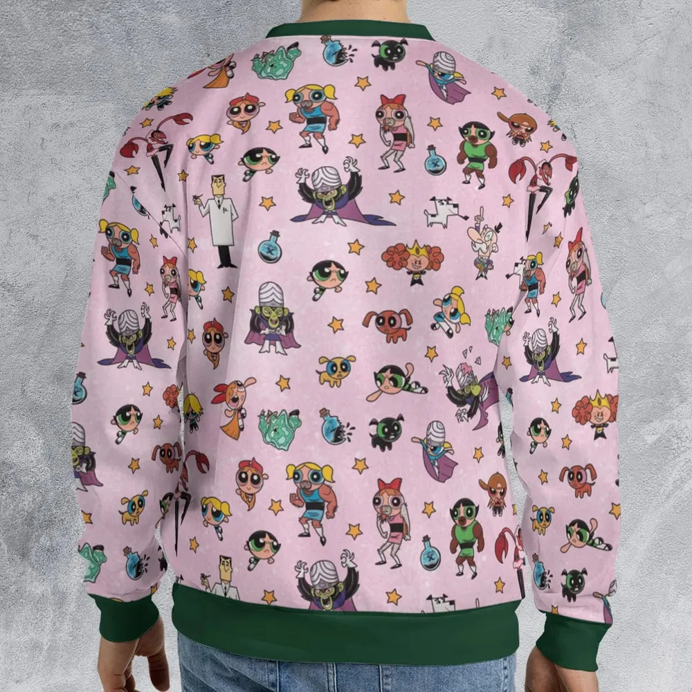 Power Puff Girls Characters Pattern All-over Print Sweatshirt - 2