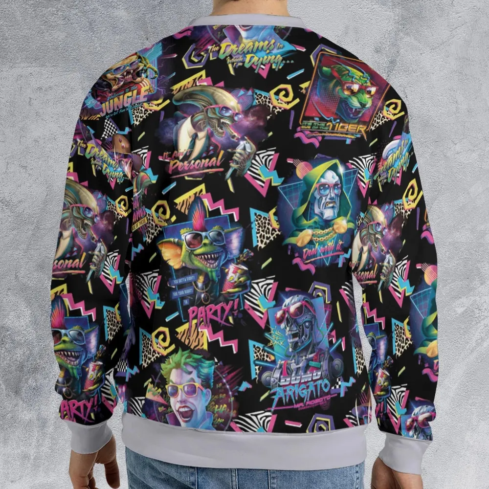 Retro Horror Characters Halloween All-over Print Sweatshirt - 2
