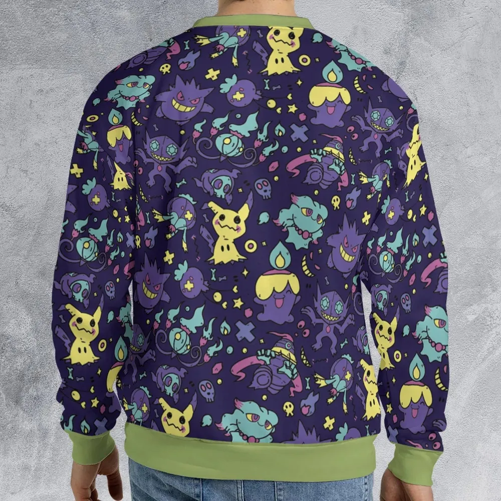 Gengar Ghost Pokemon Pattern All-over Print Sweatshirt - 2