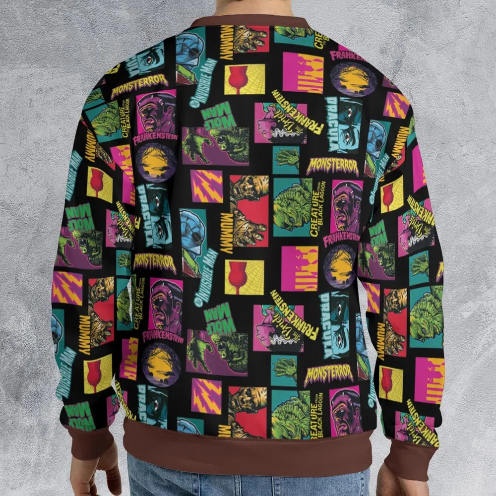 Monster Pop Movies Halloween All-over Print Sweatshirt - 2