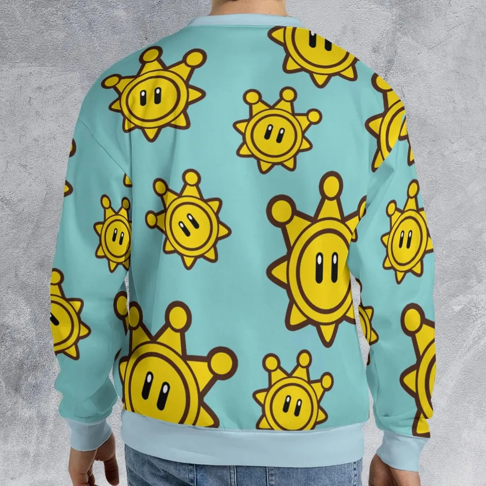 Shine Sprite Super Mario Button Up All-over Print Sweatshirt - 2