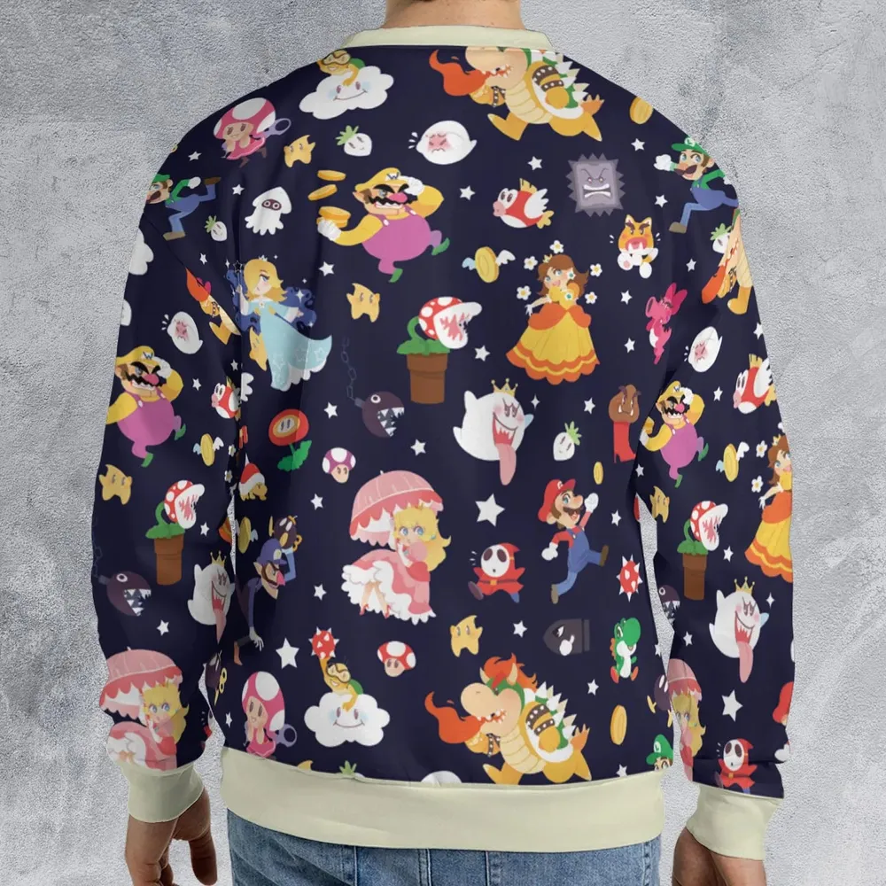 Mushroom Kingdom Super Mario All-over Print Sweatshirt - 2