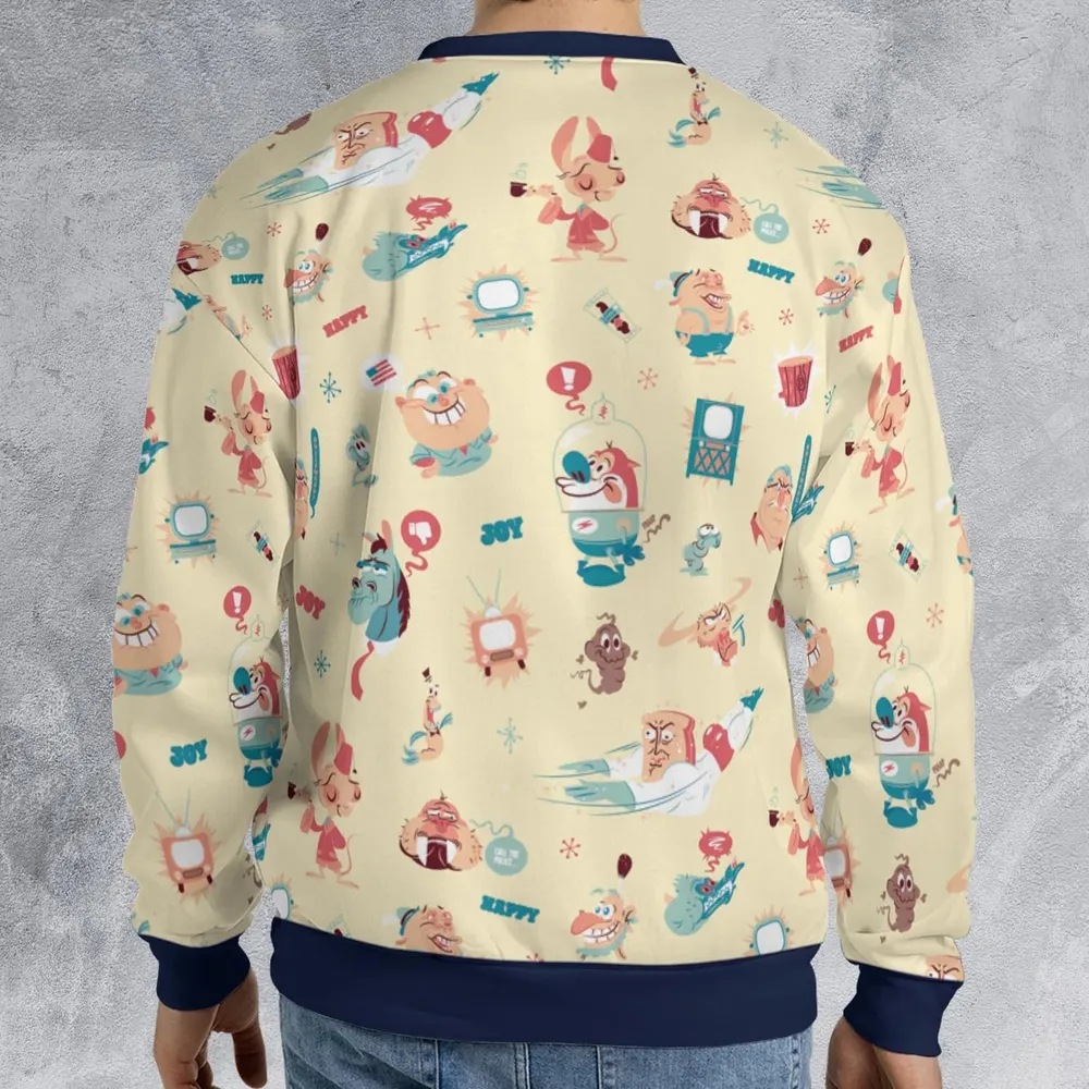 Ren and Stimpy Pattern All-over Print Sweatshirt - 2