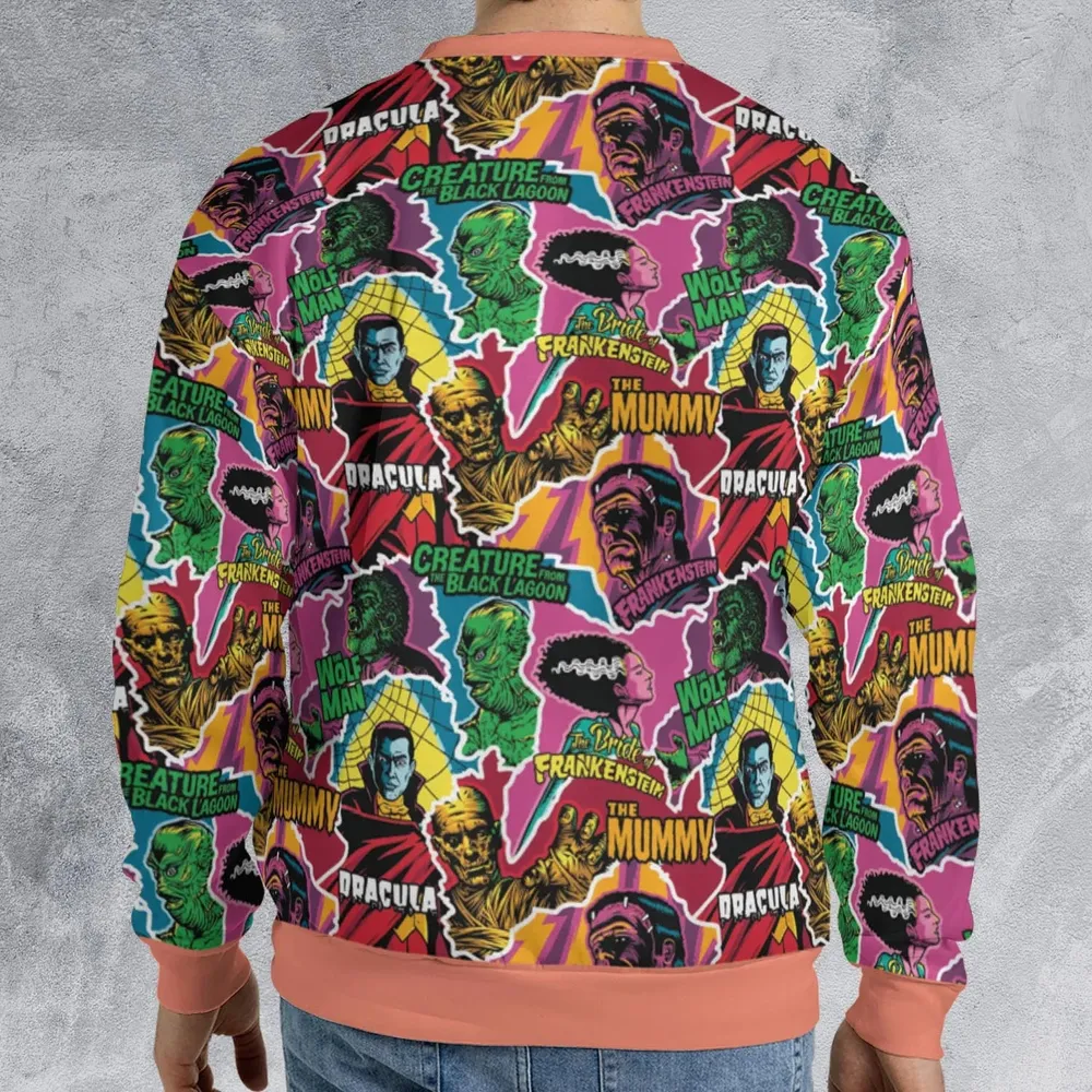 Monsters Pop Collage Universal Monsters All-over Print Sweatshirt - 2