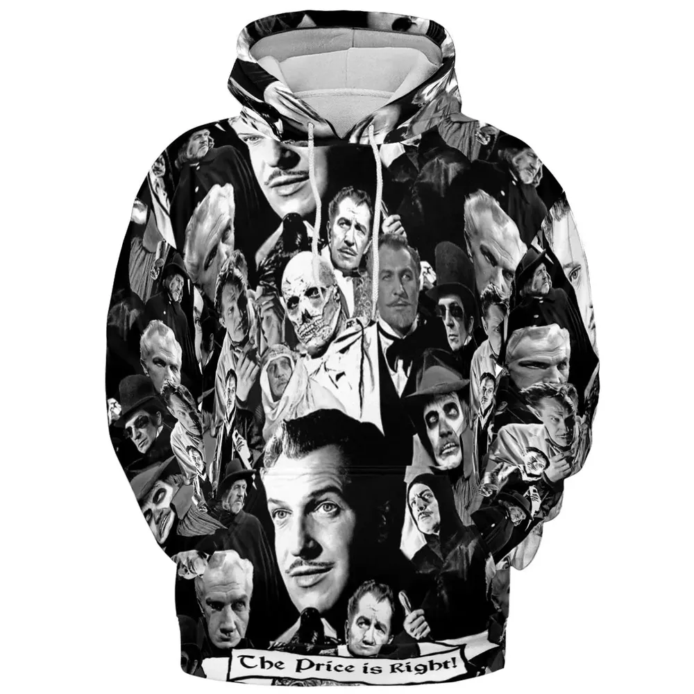 Horror Characters The Many Faces Of Vincent Price All-over Print Hoodie - 2