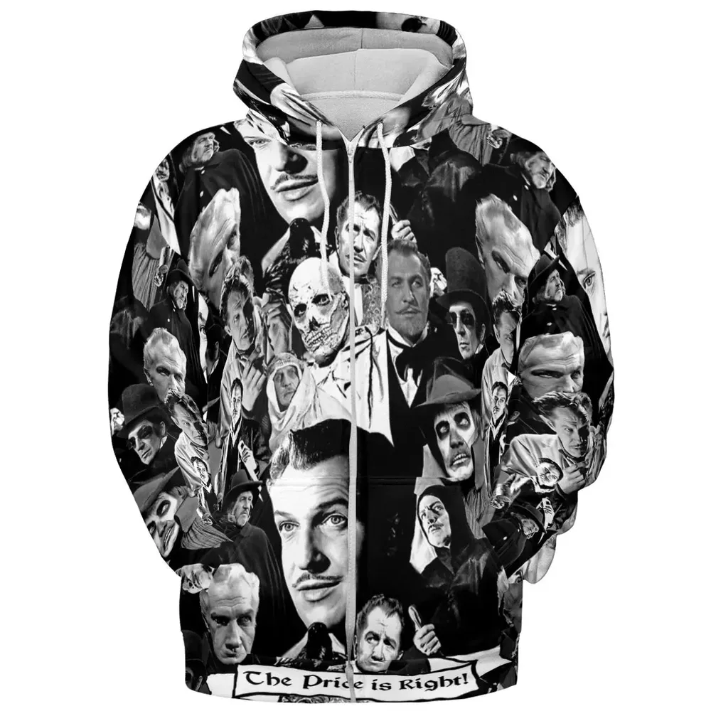 Horror Characters The Many Faces Of Vincent Price All-over Print Hoodie - 3