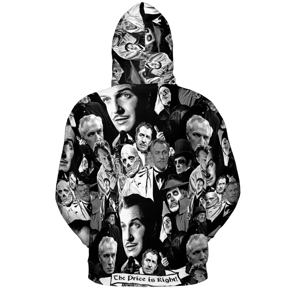 Horror Characters The Many Faces Of Vincent Price All-over Print Hoodie - 4