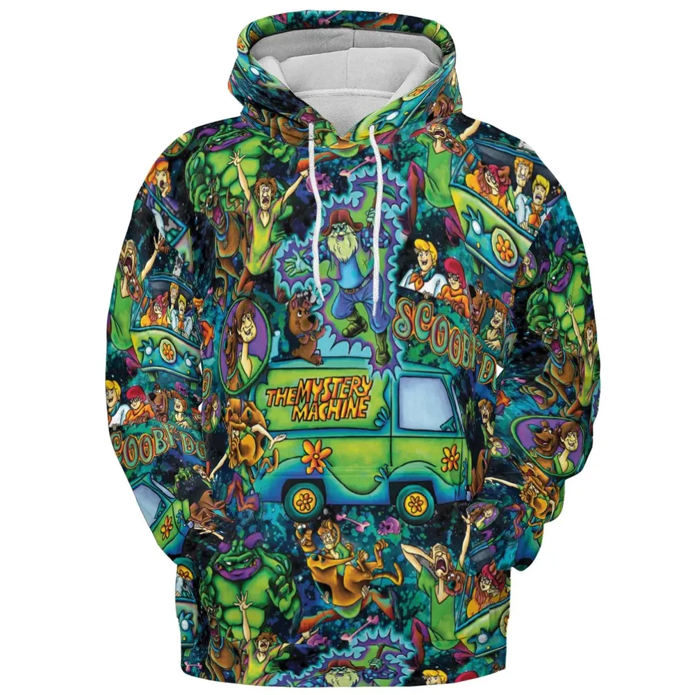 Monsters Mayhem and The Mystery Machine Scooby Doo All-over Print Hoodie - 2