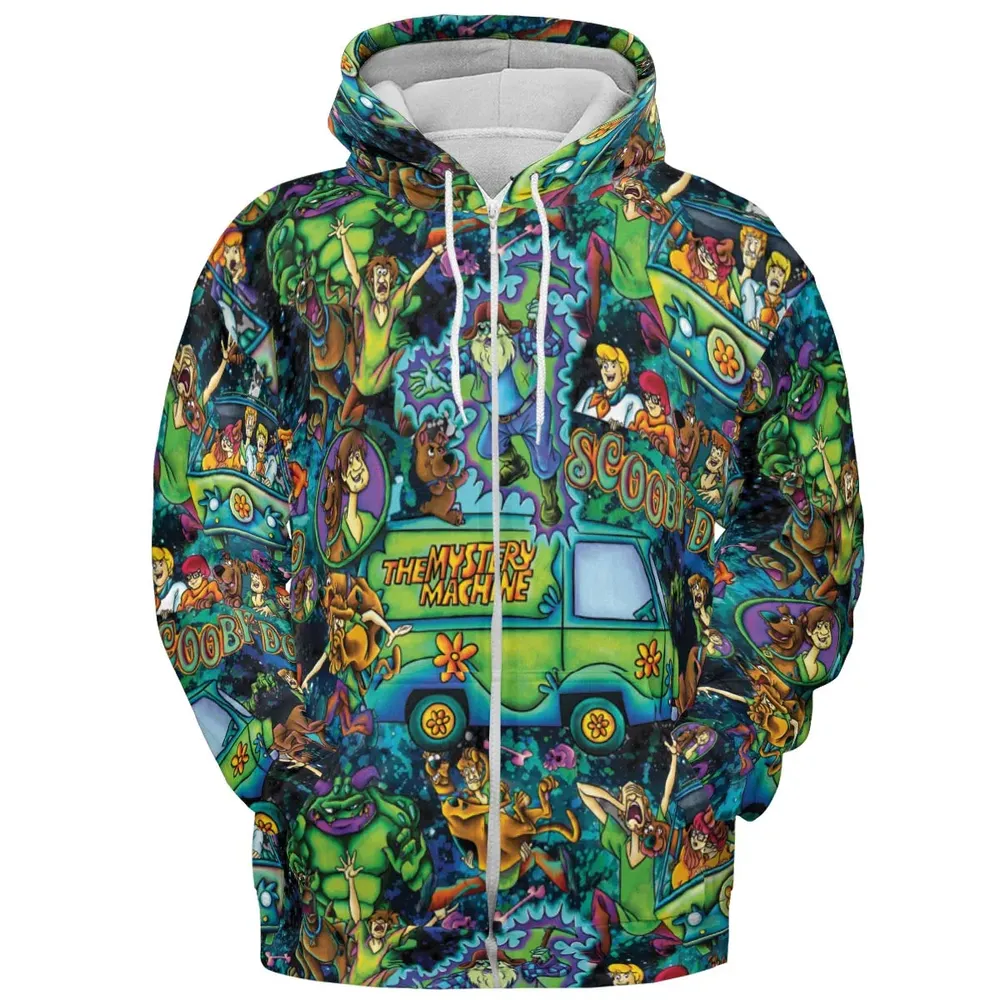 Monsters Mayhem and The Mystery Machine Scooby Doo All-over Print Hoodie - 3