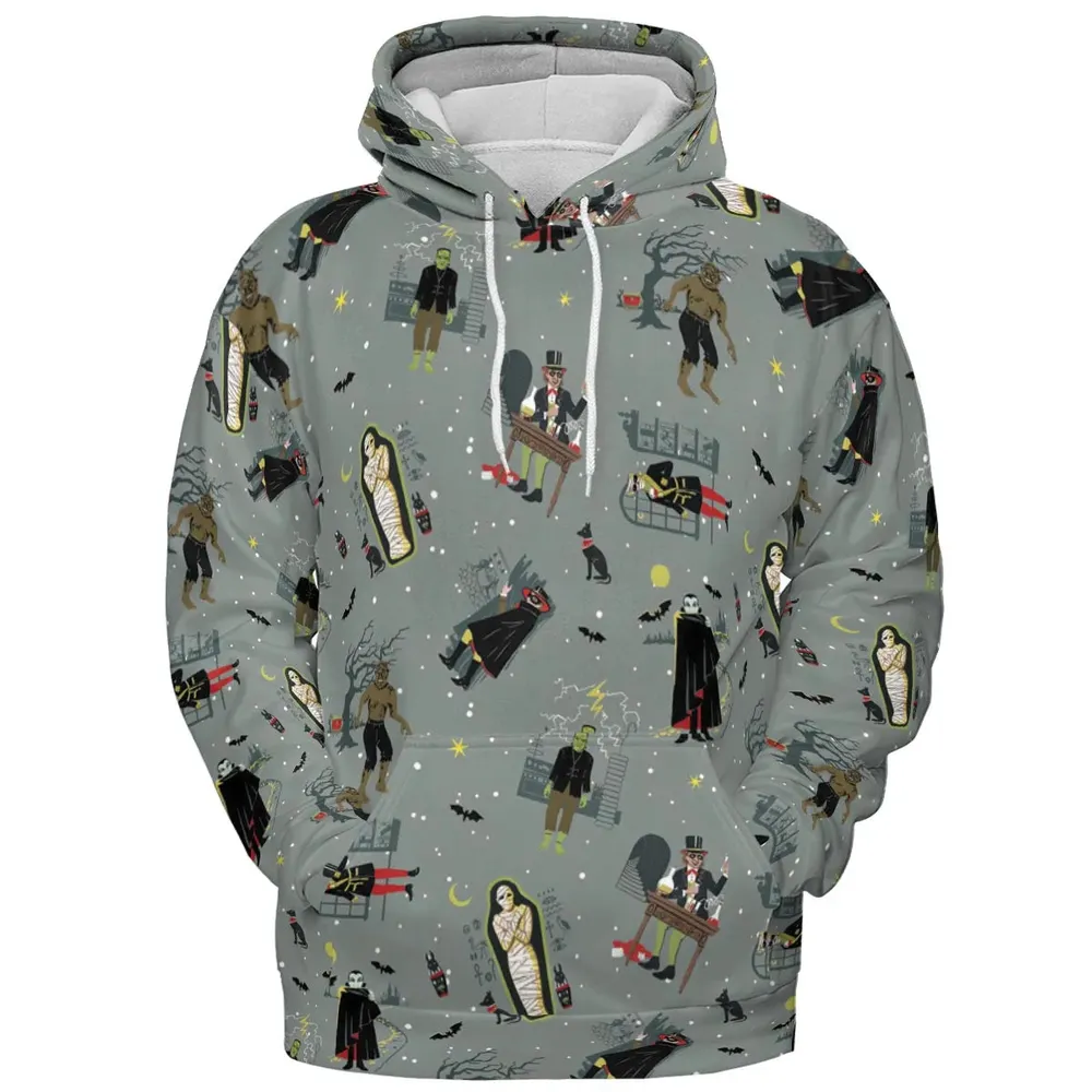 Classic Monsters Halloween All-over Print Hoodie - 2