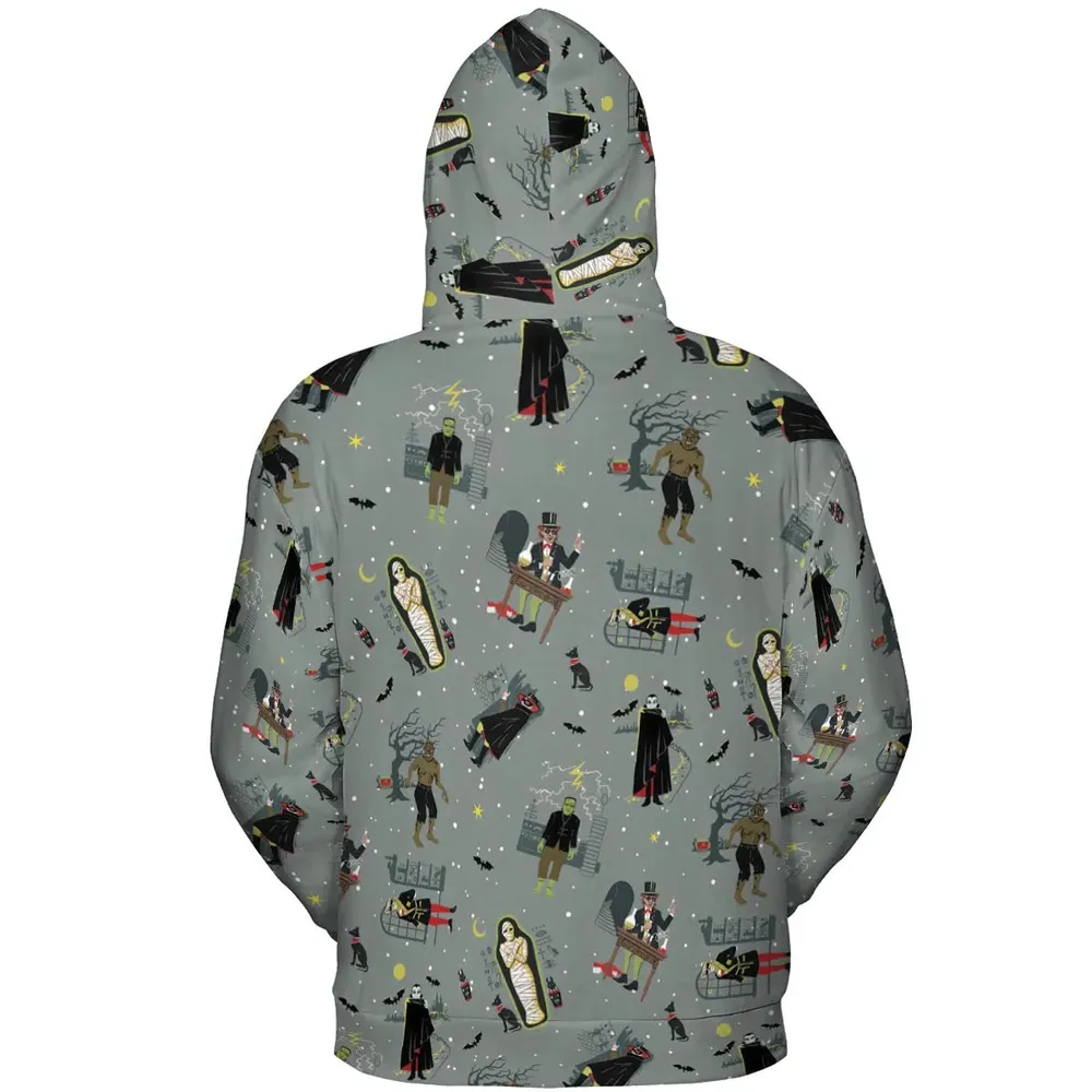 Classic Monsters Halloween All-over Print Hoodie - 4