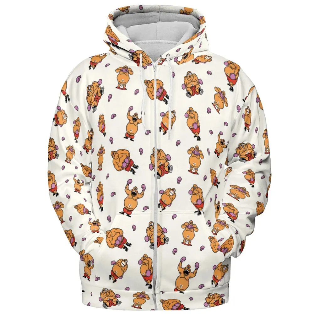 King Hippo Punch Out All-over Print Hoodie - 3