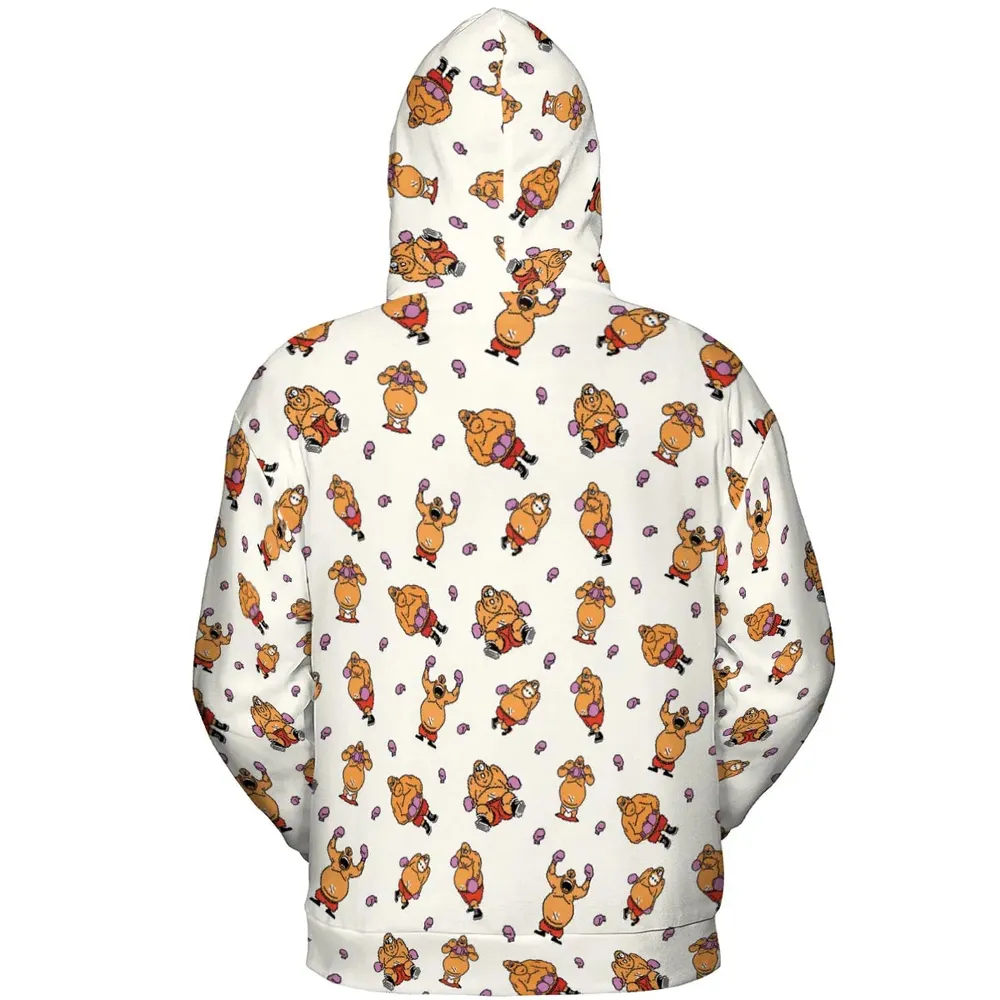 King Hippo Punch Out All-over Print Hoodie - 4