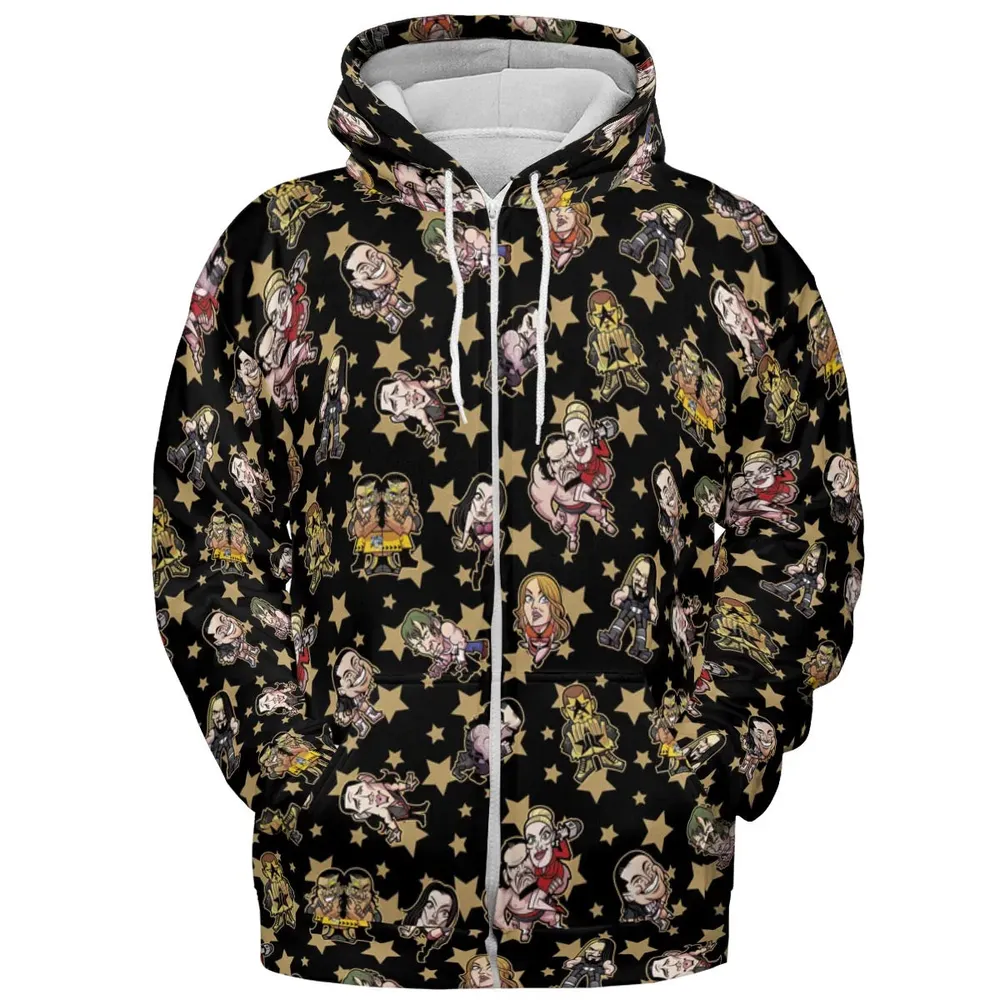 Wrestlers Mini Icons All-over Print Hoodie - 3