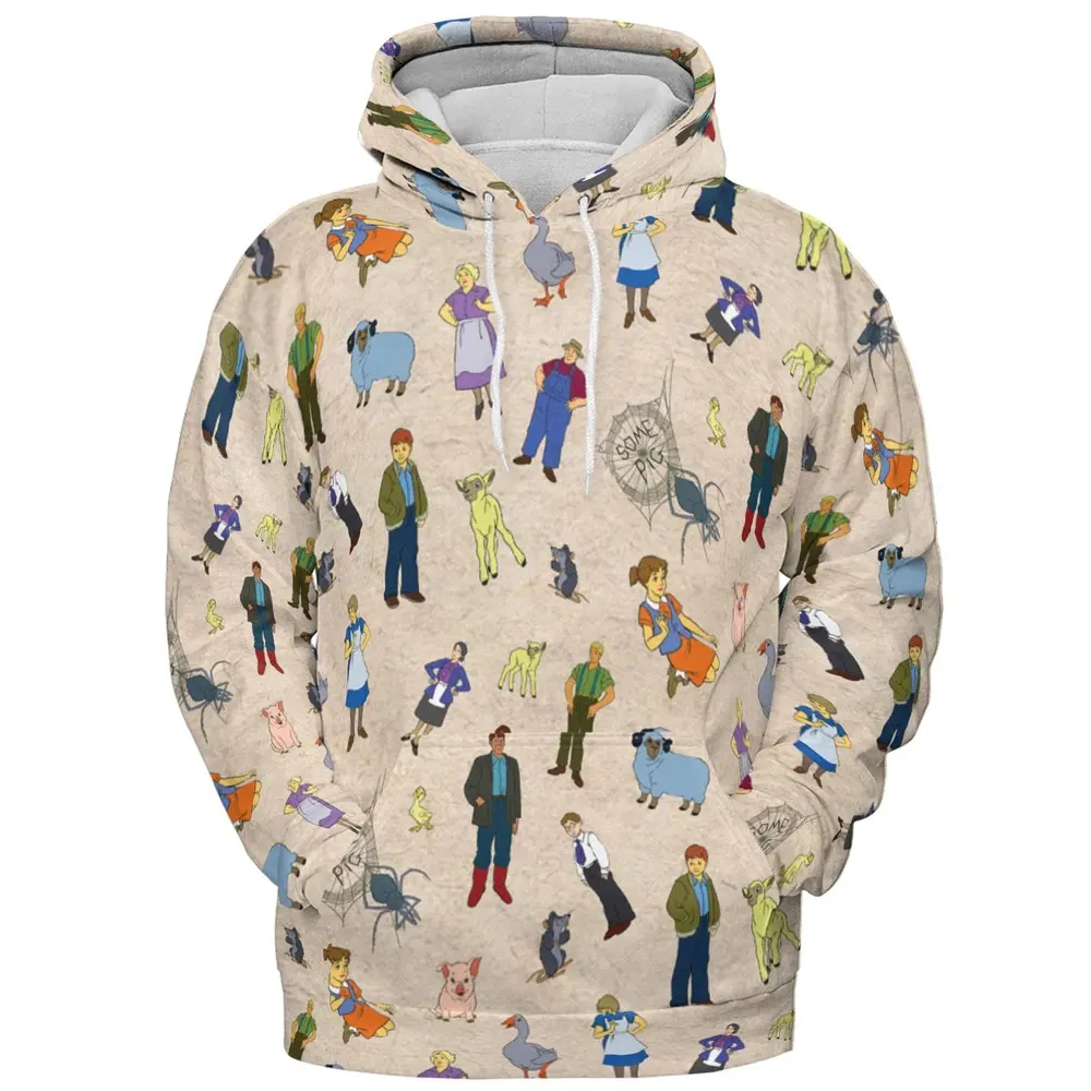 Beloved Children's Tale Charlotte's Web Cartoon Characters All-over Print Hoodie - 2