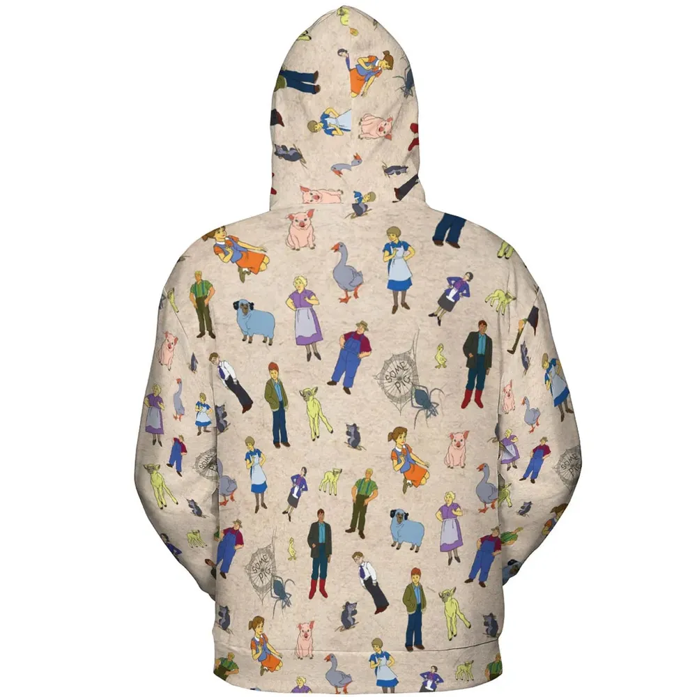 Beloved Children's Tale Charlotte's Web Cartoon Characters All-over Print Hoodie - 4