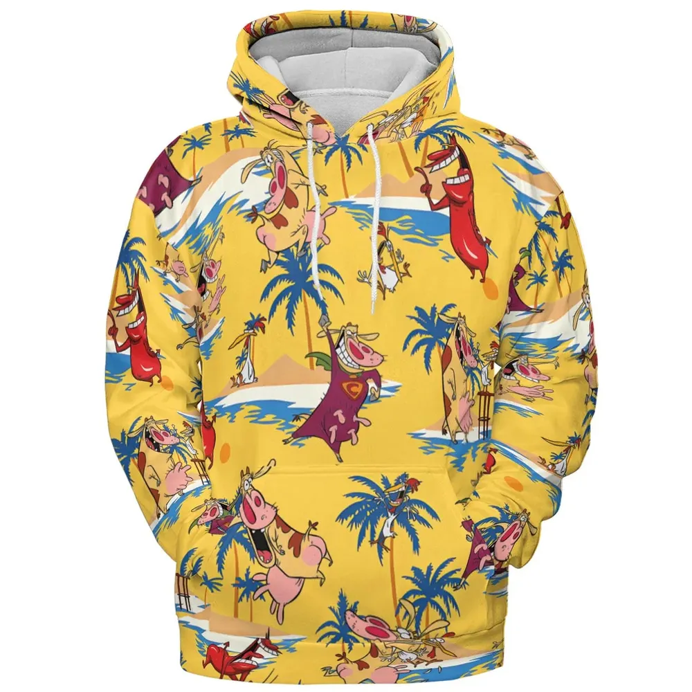 Cow Chicken Red Guy All-over Print Hoodie - 2