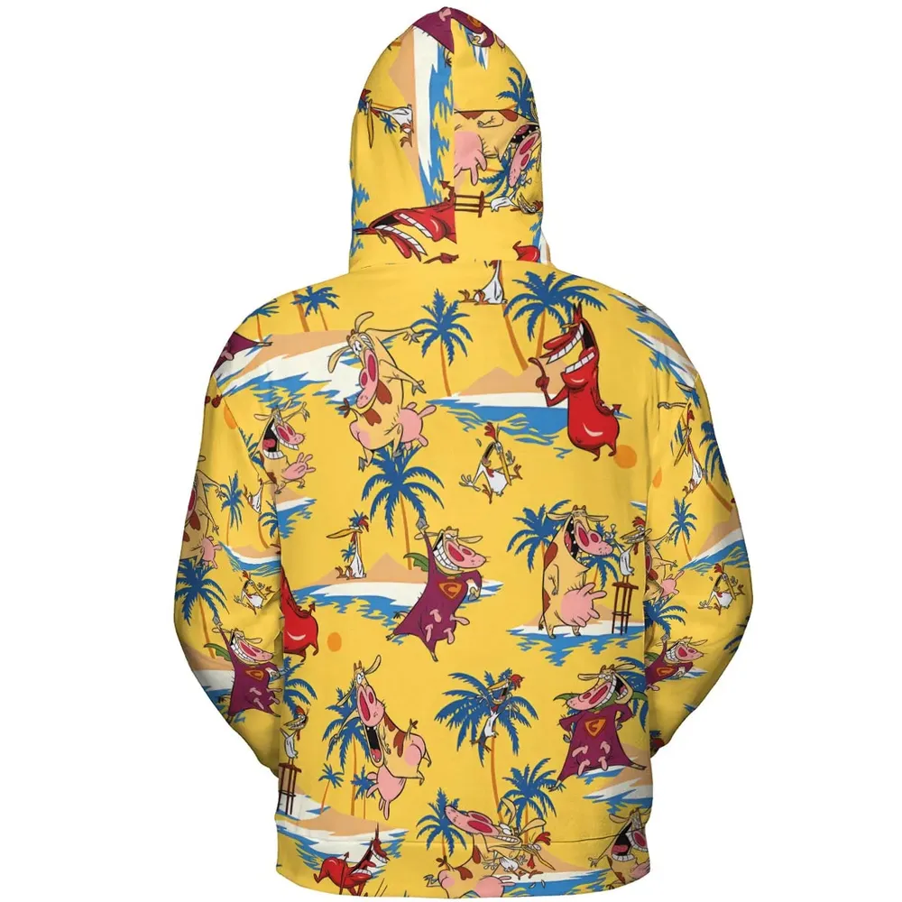 Cow Chicken Red Guy All-over Print Hoodie - 4