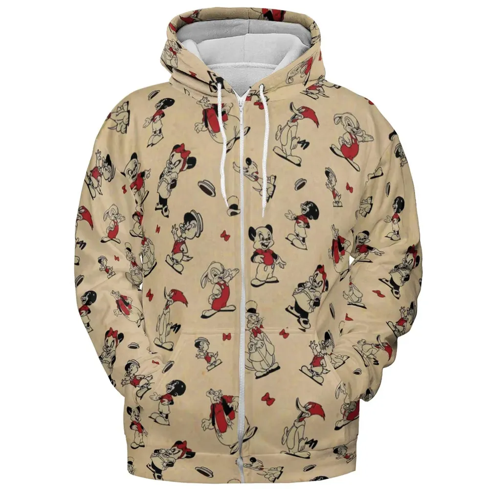 Walter Lantz's Famous Movie Characters All-over Print Hoodie - 3