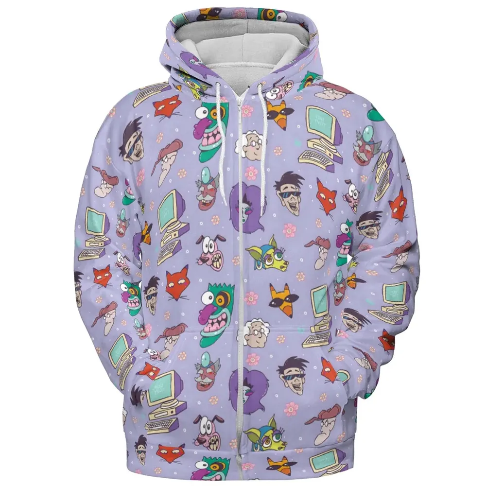 Floral Courage Courage the Cowardly Dog All-over Print Hoodie - 3
