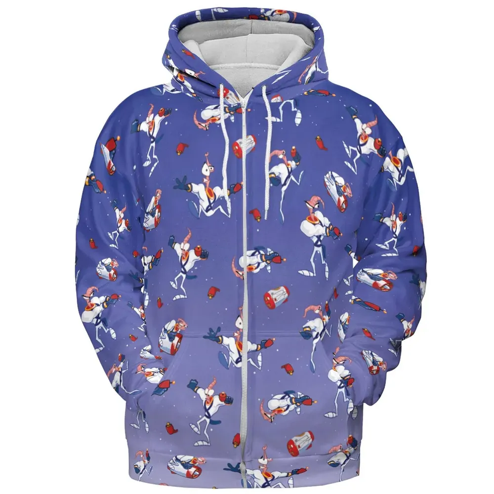 Ungroovy Earthworm Jim All-over Print Hoodie - 3