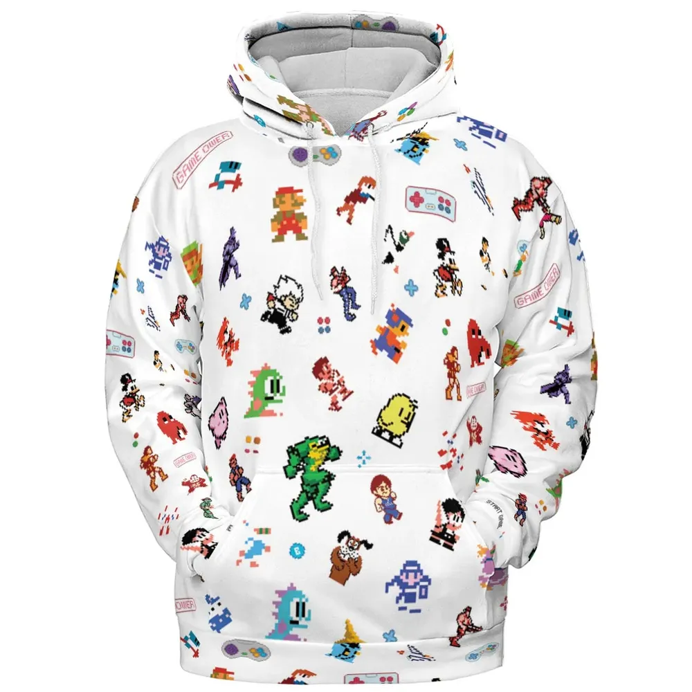 Iconic Video Game Characters All-over Print Hoodie - 2
