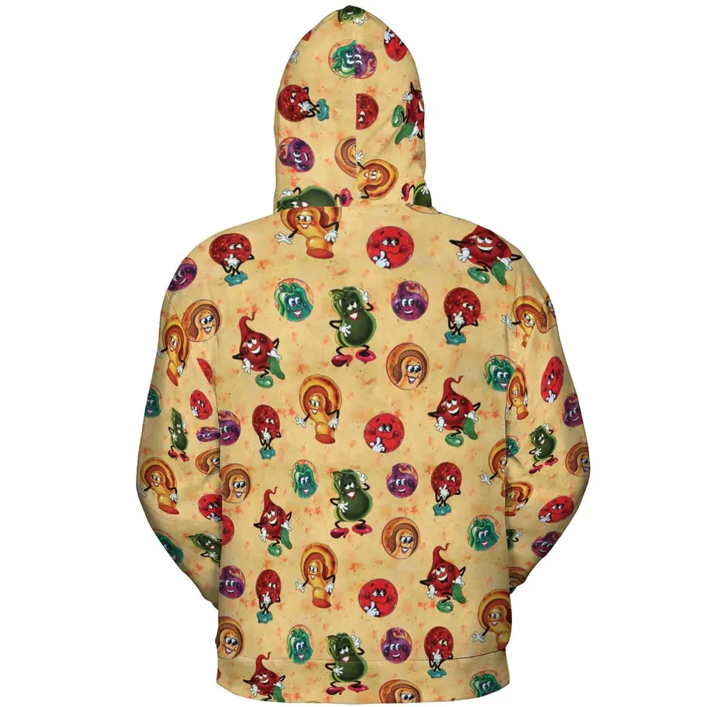 Old Board Game Pizza Party All-over Print Hoodie - 4