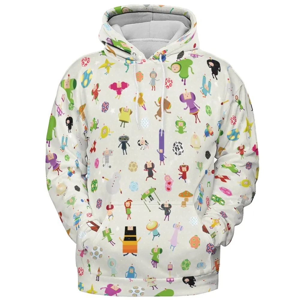 Cute Characters Katamari All-over Print Hoodie - 2
