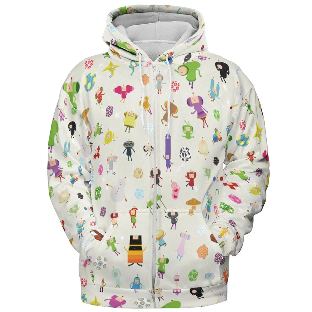 Cute Characters Katamari All-over Print Hoodie - 3