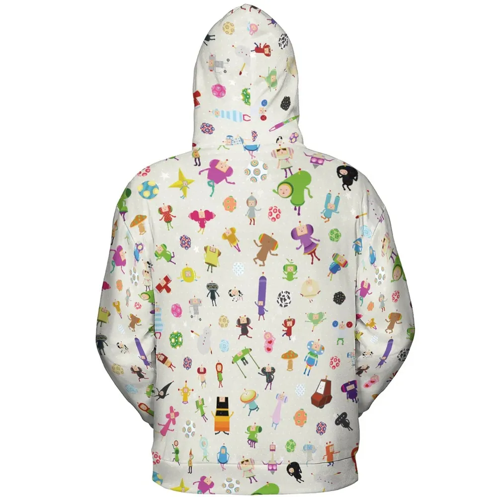 Cute Characters Katamari All-over Print Hoodie - 4