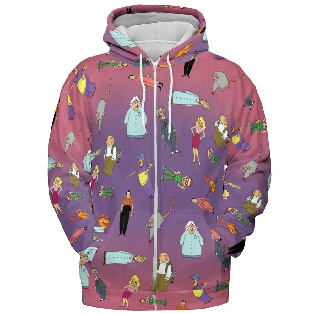 The Completely Mental Misadventures of Ed Grimley Characters All-over Print Hoodie - 3