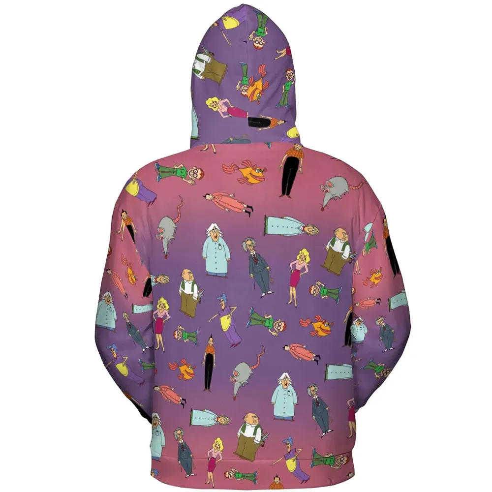The Completely Mental Misadventures of Ed Grimley Characters All-over Print Hoodie - 4