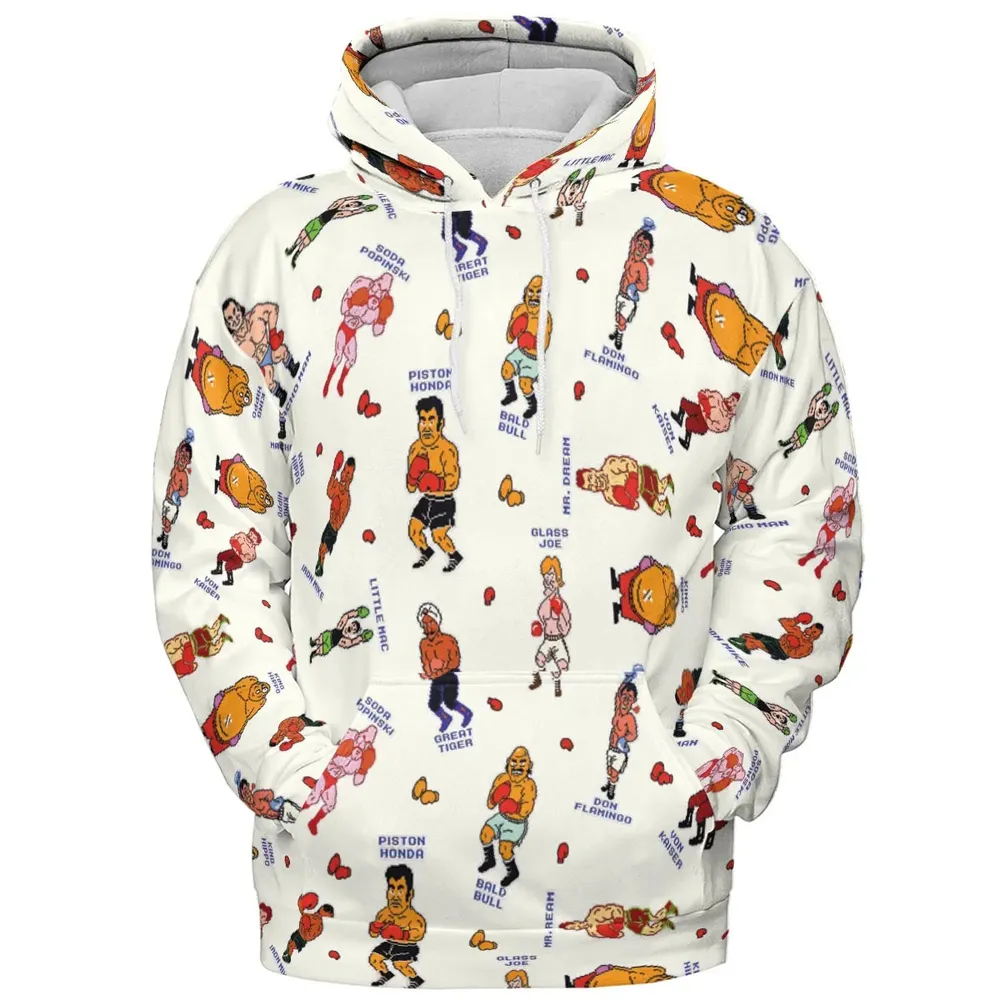 Retro Game Punch Out All-over Print Hoodie - 2
