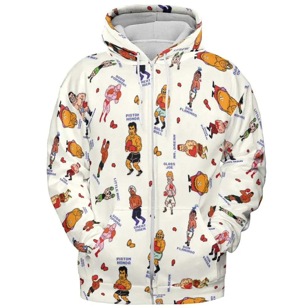 Retro Game Punch Out All-over Print Hoodie - 3