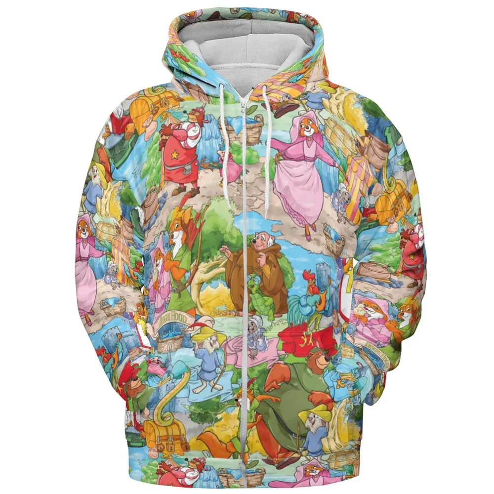 Archer Wood Plaid Robin Hood All-over Print Hoodie - 3