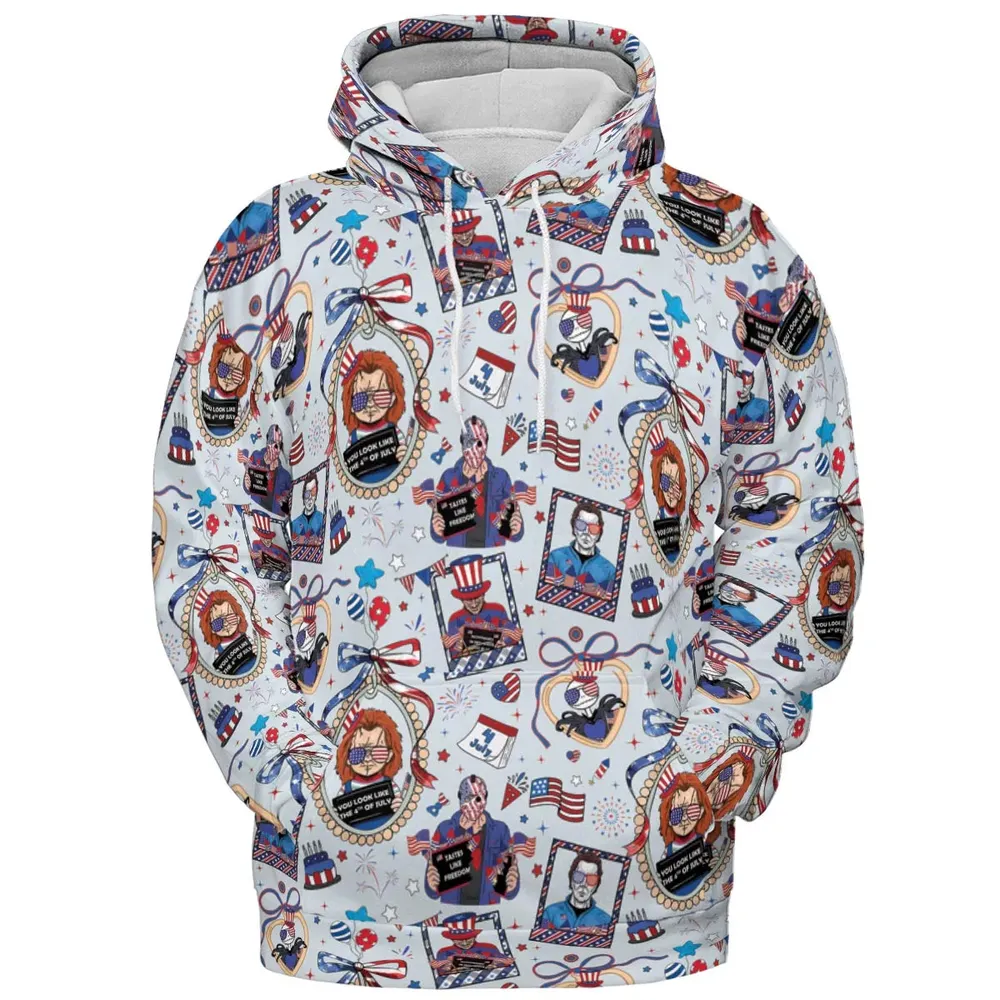 Patriotic Horror All-over Print Hoodie - 2