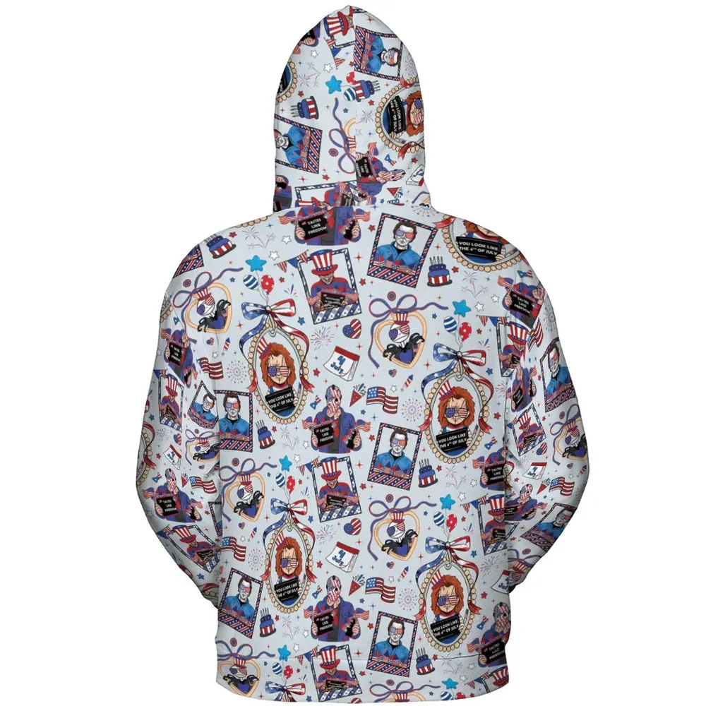 Patriotic Horror All-over Print Hoodie - 4