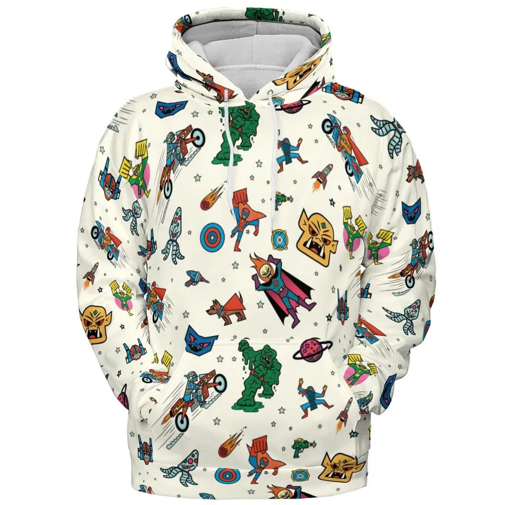 Nastalgic Cartoon Villains All-over Print Hoodie - 2