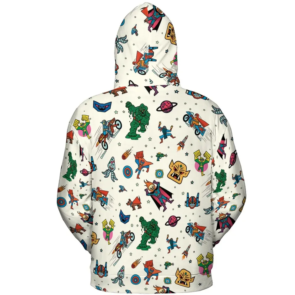 Nastalgic Cartoon Villains All-over Print Hoodie - 4